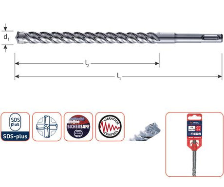 Rotec sds-boor 150 210 12mm 4-snijder