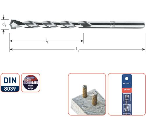 Rotec betonboor 5.0mm