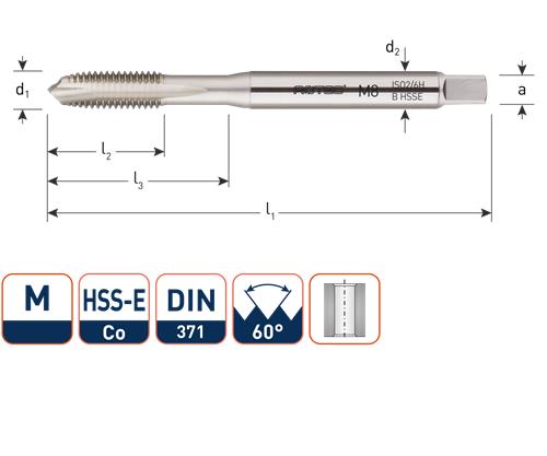 Rotec machinetap din371 m8