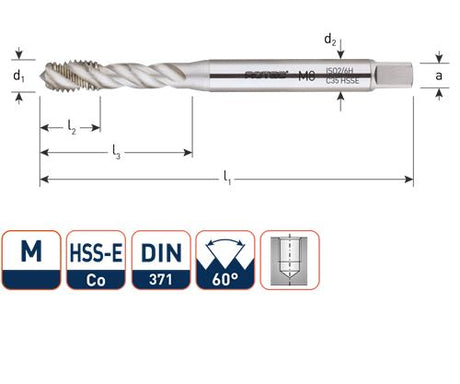Rotec machinetap din371 m8 blind