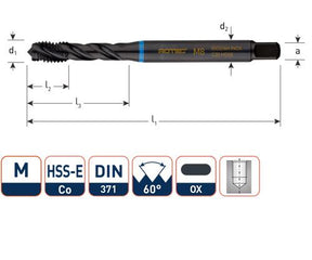 Rotec machinetap din371 m5 rvs blind