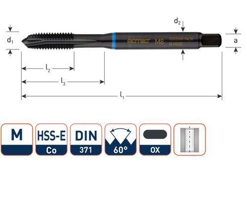 Rotec machinetap din371 m8.rvs