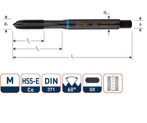 Rotec machinetap din371 m3 rvs