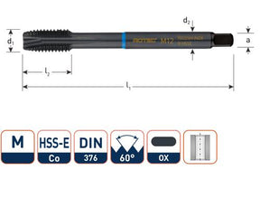 Rotec machinetap din376 m10 rvs ds
