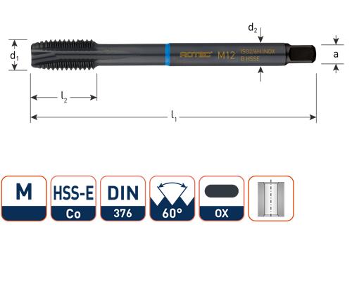 Rotec machinetap din376 m14 rvs