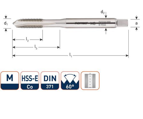 Rotec machinetap d371 alu m6