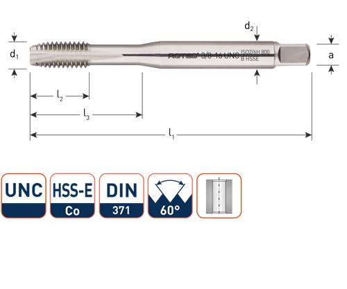 Rotec machinetap 7 8 unc din376