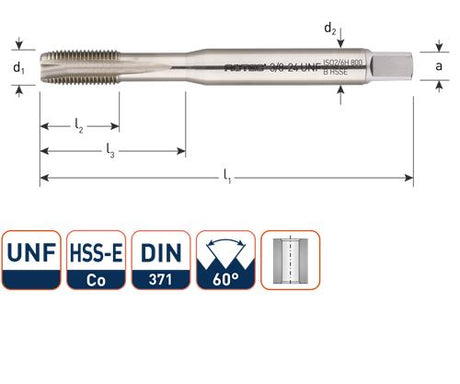 Rotec machinetap din376 7 16 unf