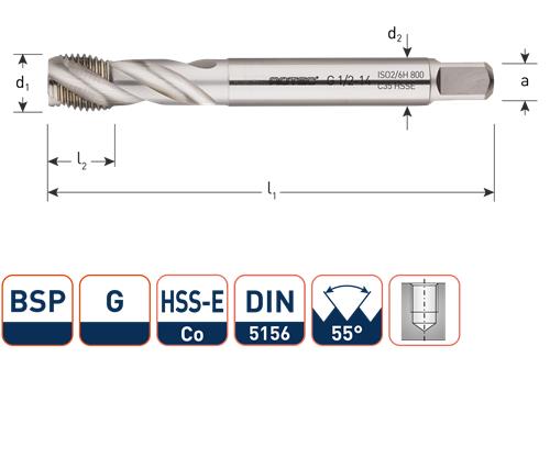 Rotec machinetap din374 1 2 g blind