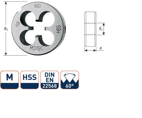 Rotec ronde snijplaat m10 30x11 hss