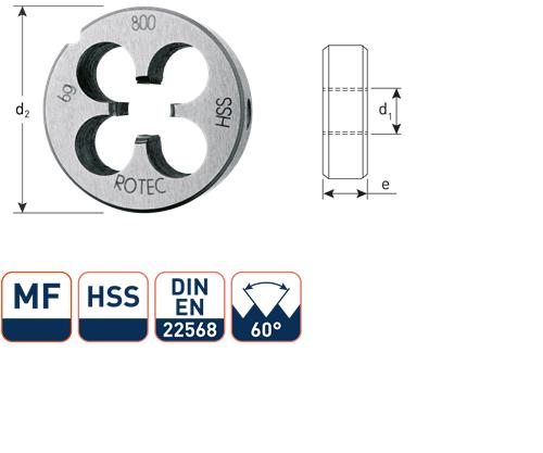 Rotec ronde snijplaat mf26x1.5 hss