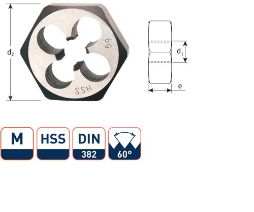 Rotec zeskant snijmoer m22 din382 hss