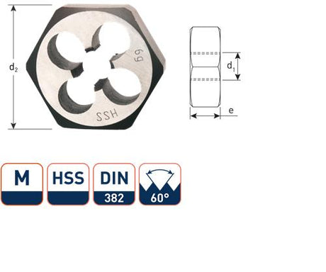 Rotec zeskant snijmoer m18 din382 hss