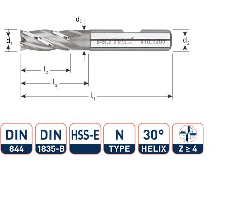 Rotec vingerfrees kort din844 22.0mm weldon
