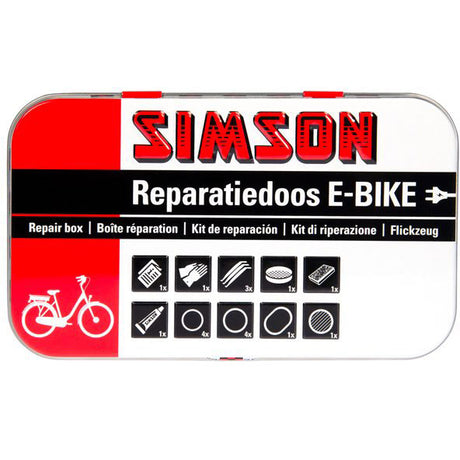 reparatiedoos E-bike aluminium rood wit 14-delig