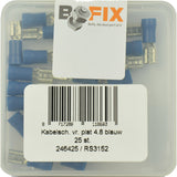 Bofix kabelschoen amp vrouw plat 4,8mm blauw (25st)