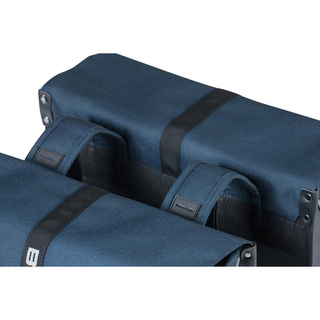 Basil Forte dubbele fietstas, waterafstotend, navy blauw zwart, 35L