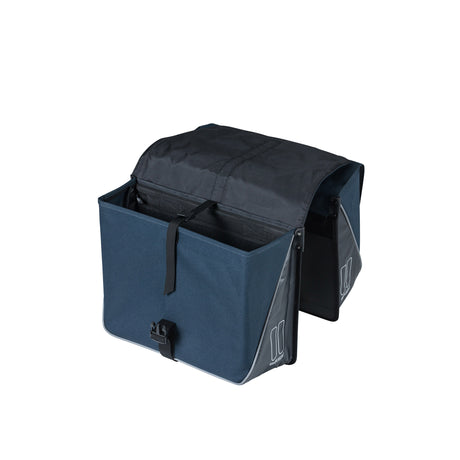 Basil Forte dubbele fietstas, waterafstotend, navy blauw zwart, 35L