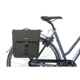 BASIL GO-DOUBLE BAG MIK, dubbele fietstas, zwart, 32L, geschikt voor MIK systeemdragers carrierplates