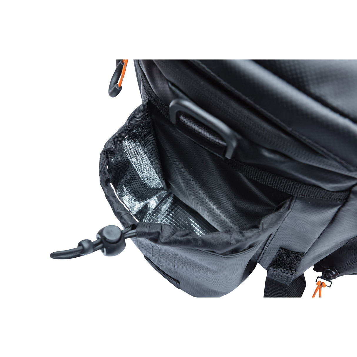 Basil Miles XL Bagage Behavior Bag, Black Orange, Waterproof, 9-36L, lämplig för elektriska cyklar