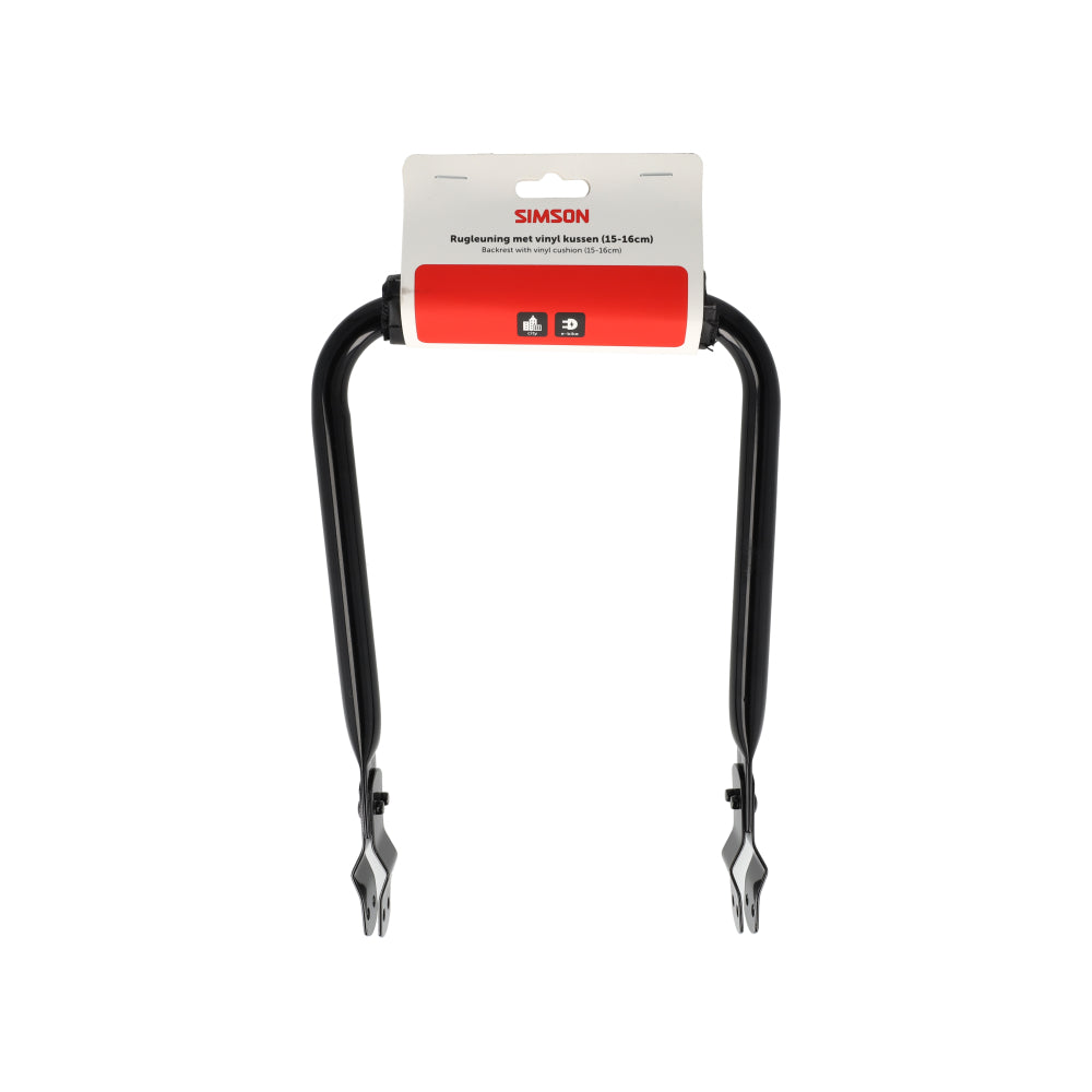 Simson rugleuning met vinyl rugkussen zwart