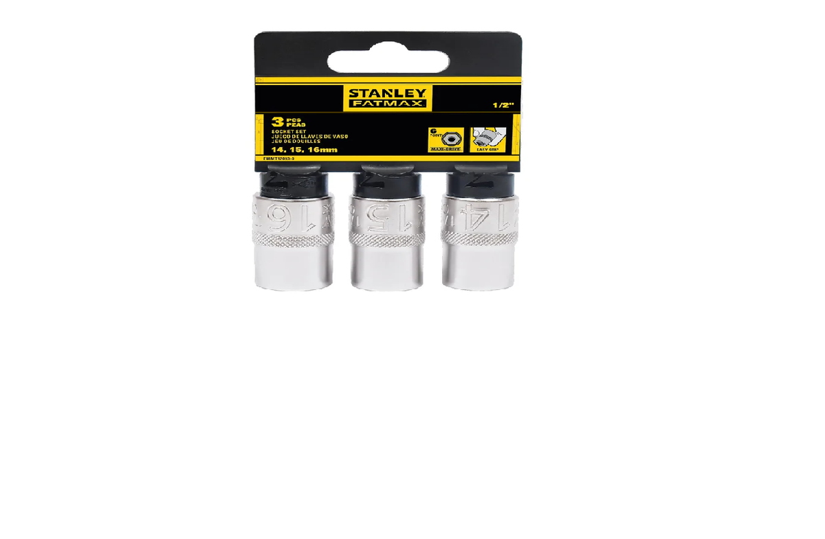 Stanley socket set 1 2 vetmax 17, 18, 19mm