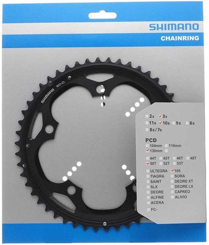 Shimano Blad 10V 50T 105 Triple 130mm FC-5703 Sort