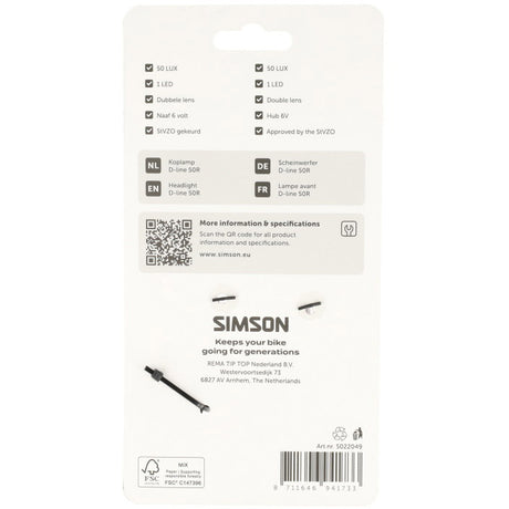 Simson koplamp aurora d-line 50r - dynamo