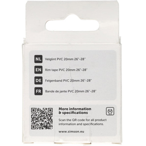Simson velglint 24i -28i 20mm breed pvc