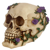 Schedel beenderen met paarse rozen woonaccessoire