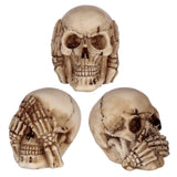 Set van 3 horen zien zwijgen schedels small woonaccessoire