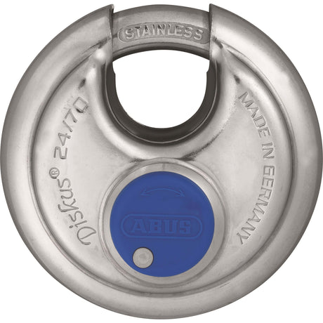 Abus discushangslot - 70mm - rvs - met blauwe beschermkap (verpakt in blister)