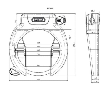 Abus pro Ampara 4750X Art2 Velo Lock, schwaarz