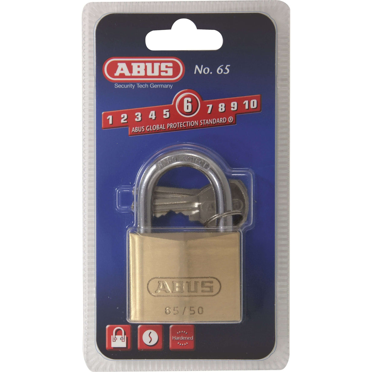 Abus messing hængelås 65 50 mm guld - 7 cm