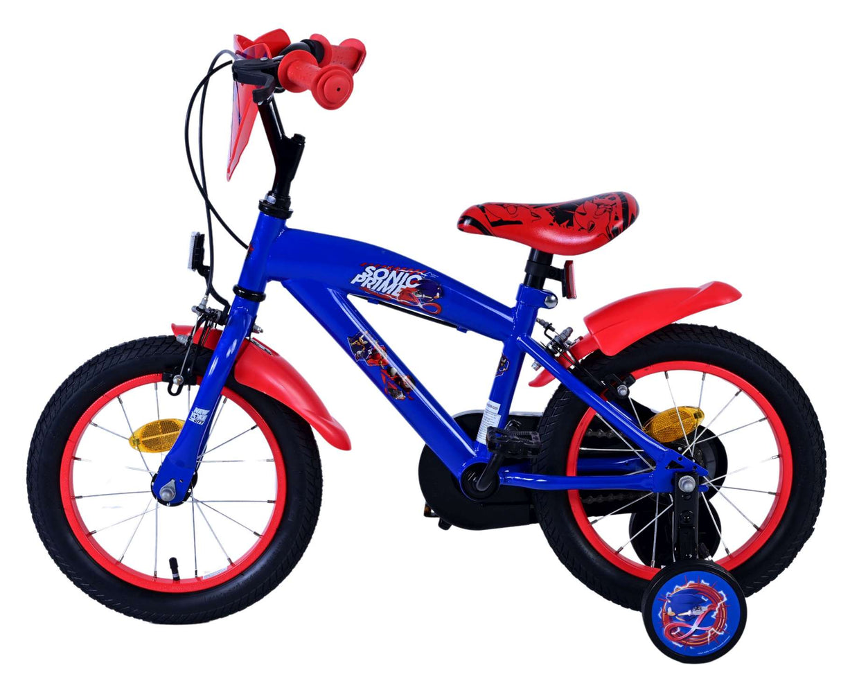 Sonic Prime Prime Kinderfiets Jongens 14 inch Blauw Rood Twee handremmen