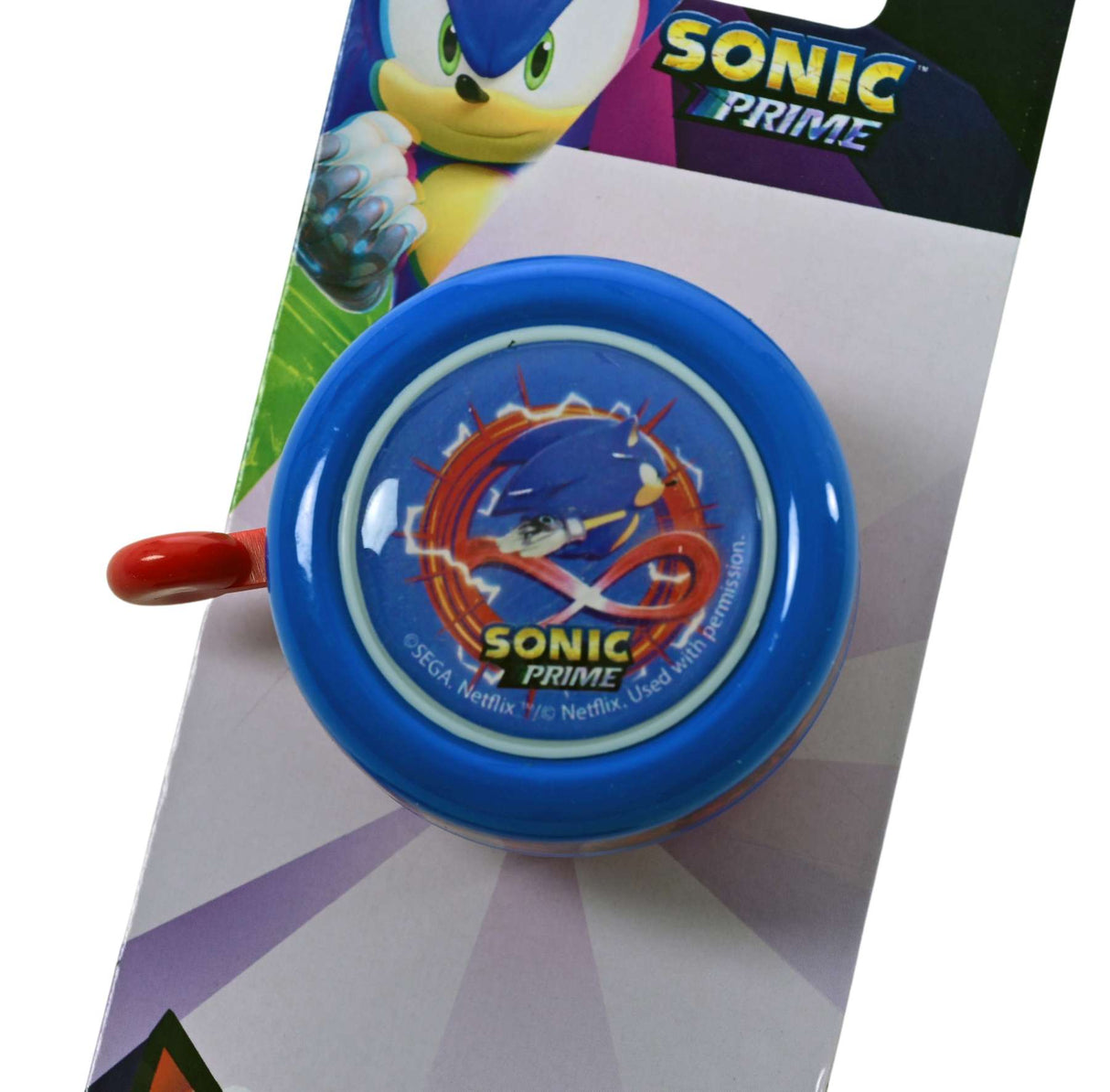 Sonic prime fietsbel - jongens - blauw rood