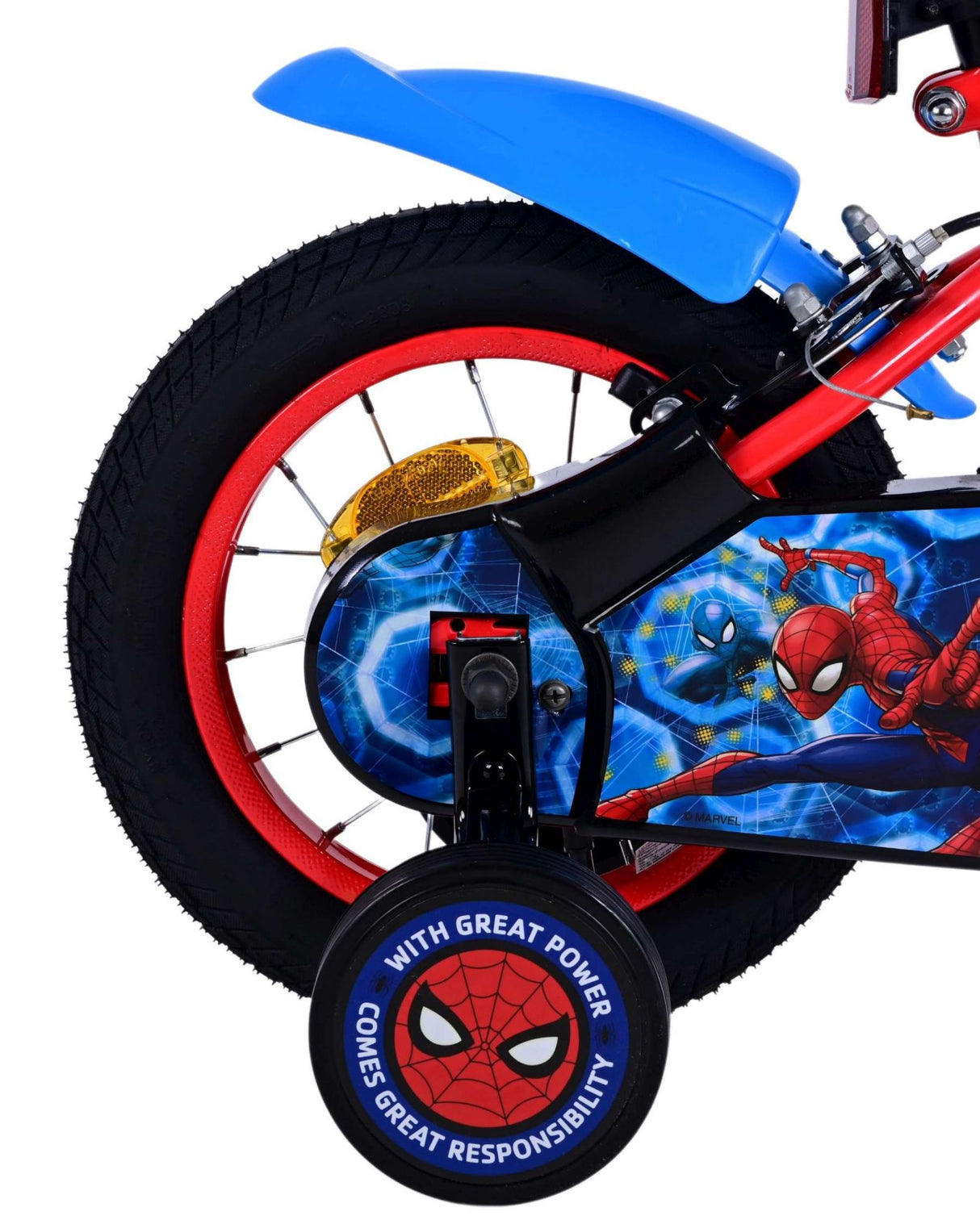 Spiderman Ultimate Spider-Mann Kanner Bike Boys 12 Zoll bloe rout zwou Hand Bremsen