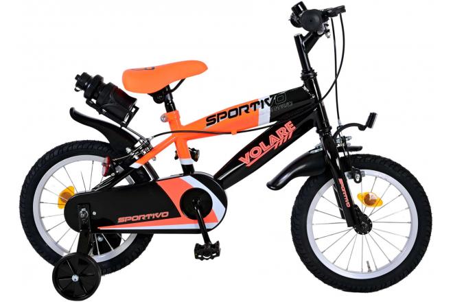 Volare Sportivo Bike para niños para niños NEON NEON ORANJE NEGRO NEGRO DOS BAJOS