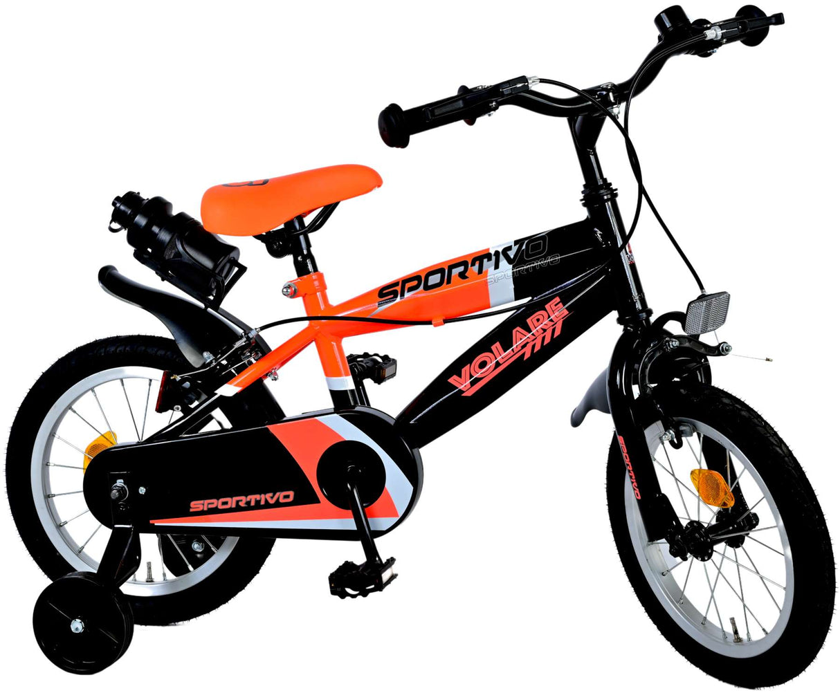 Volare Sportivo Bike para niños para niños NEON NEON ORANJE NEGRO NEGRO DOS BAJOS