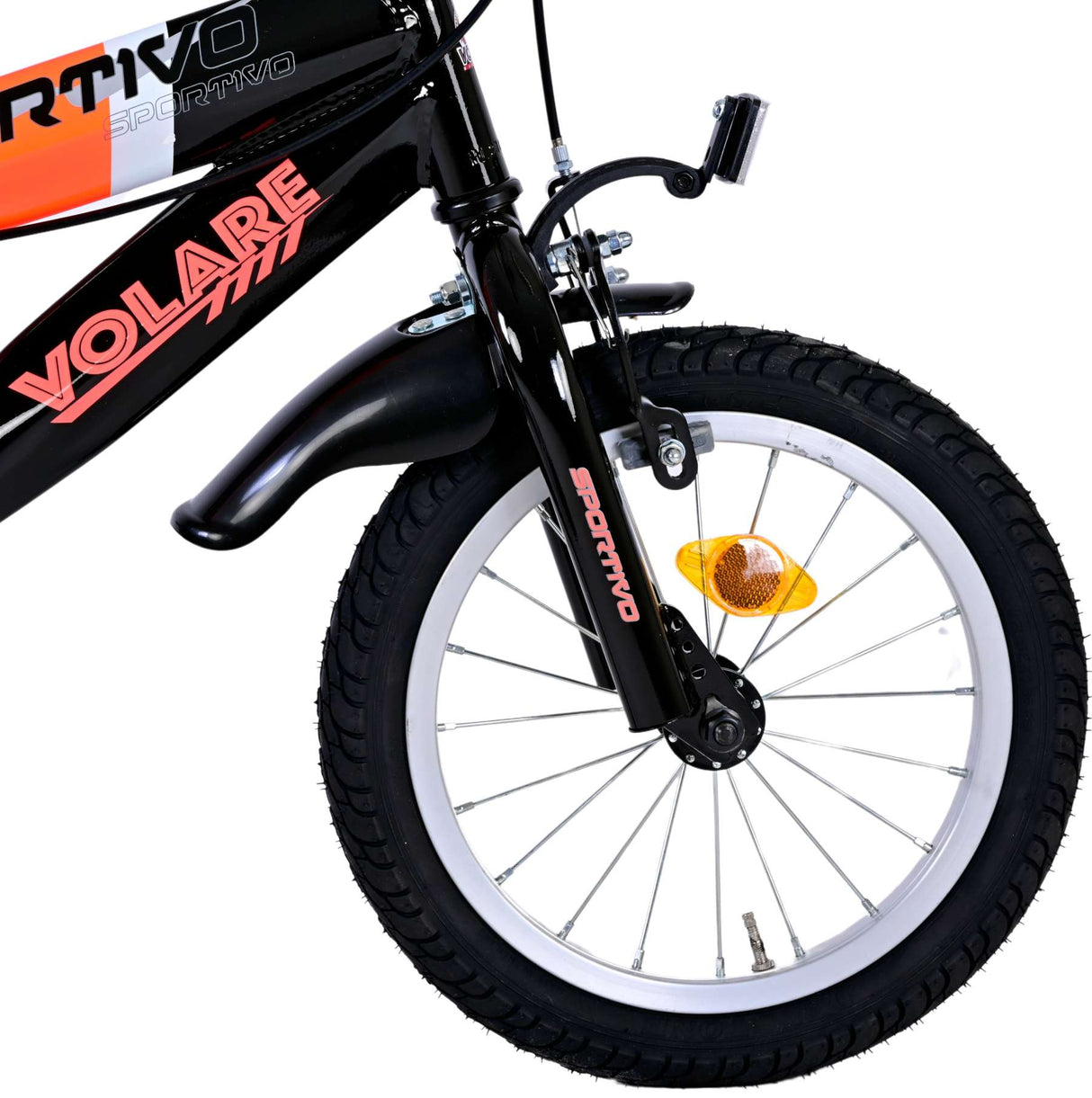 Volare Sportivo Bike para niños para niños NEON NEON ORANJE NEGRO NEGRO DOS BAJOS