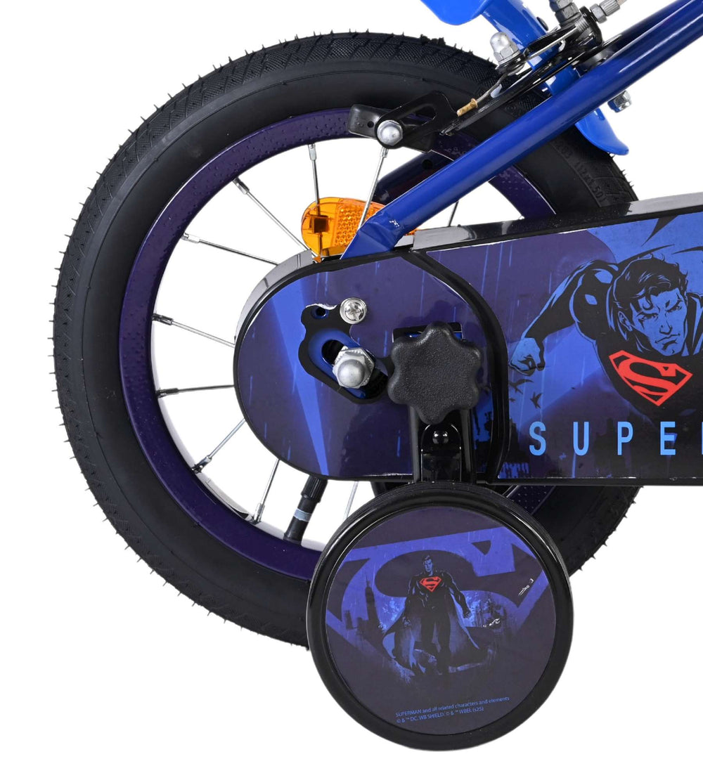Volare superman kinderfiets - jongens - 12 inch - blauw - twee handremmen