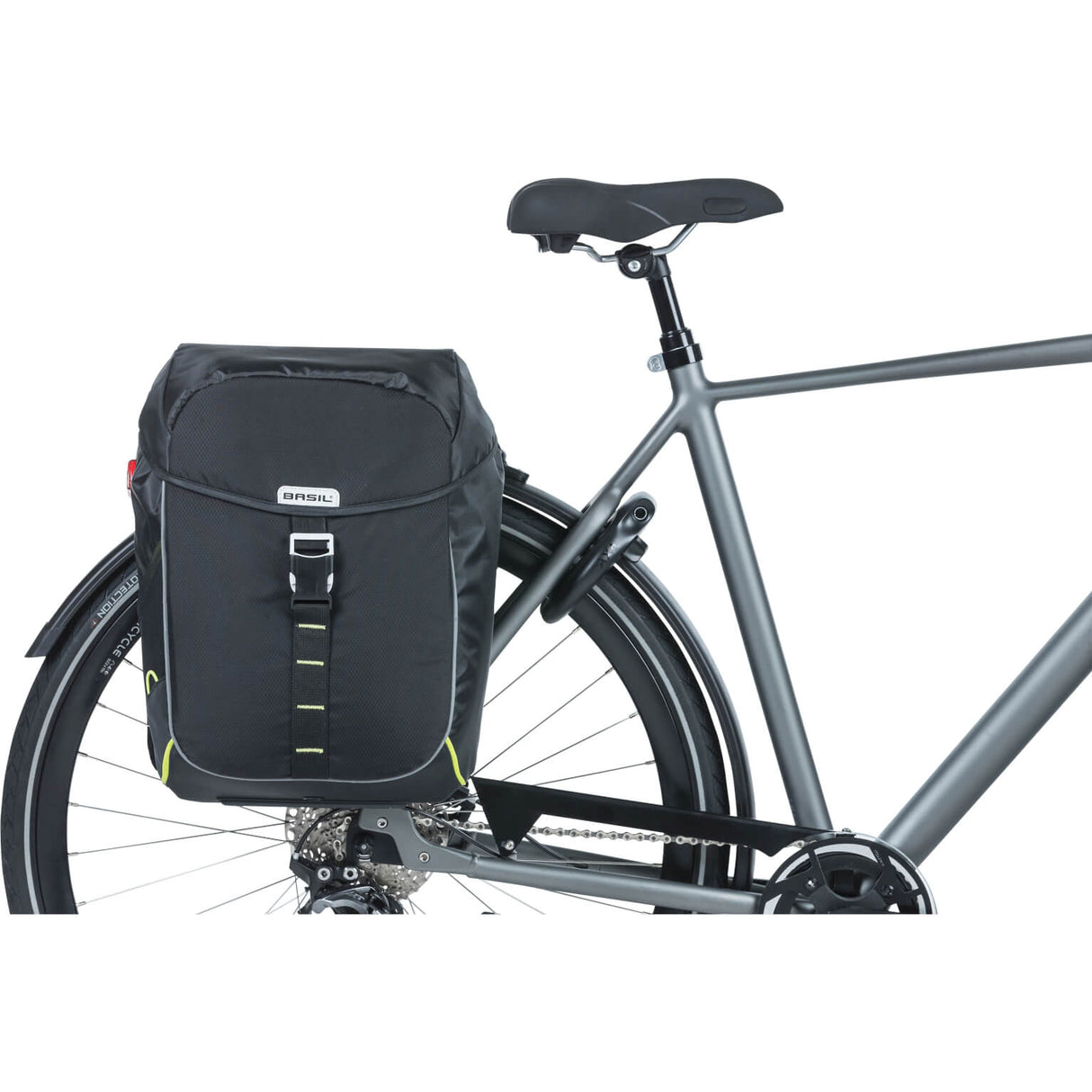 Boba doble de millas Basil Bolsa de bicicleta impermeable, unisex, Sporty, Zwart-Limoen