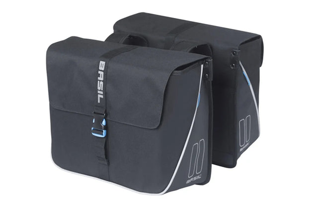 Basil Forte dubbele fietstas, zwart zwart, waterafstotend, 35L