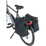 Basil SoHo Bolsa de bicicleta doble Nordlicht impermeable, PU, ​​cierre de cotización de la rueda, adecuada para Mik, 41 LTR, Night Black