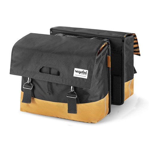Urban Proof dubbele fietstas - zwart geel - 40L