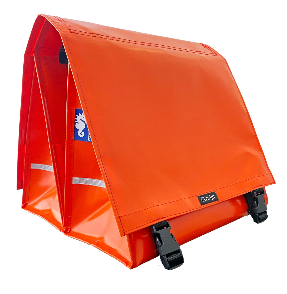 Clarijs cykelväska dubbel XL PVC 46L med infälld orange