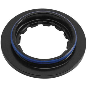 Tektro sluitring moer centerlock staal kartels binnenzijde zwart