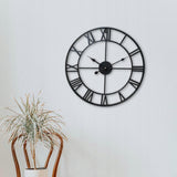 Teesa wandklok aluminium ø60cm zwart