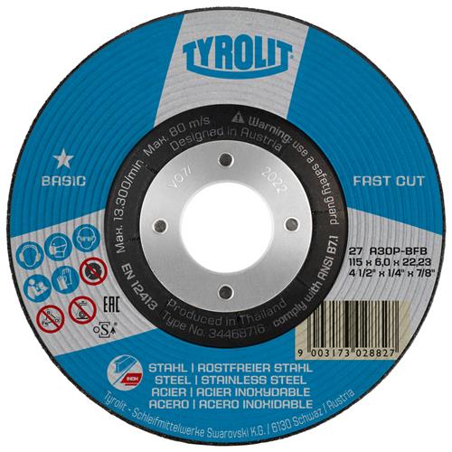 Tyrolit abs 178x6.0mm a30p-bfb basic st rvs fast cut | 10 stuks