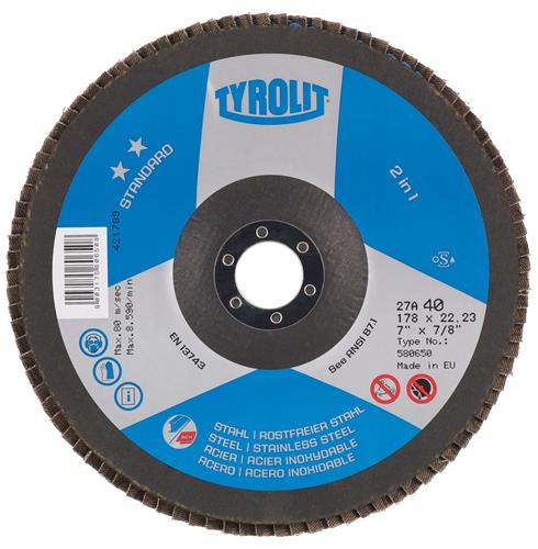 Tyrolit lamellenschijf 125mm za40 standard st rvs | 10 stuks